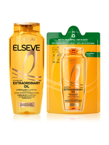 L’Oréal Paris Elseve Extraordinary Oil подхранващ шампоан за суха коса 2 бр.