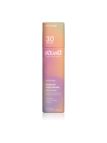 Attitude Oceanly Plastic Free Beauty подхранващо масло да уеднакви цвета на кожата SPF 30 30 гр.