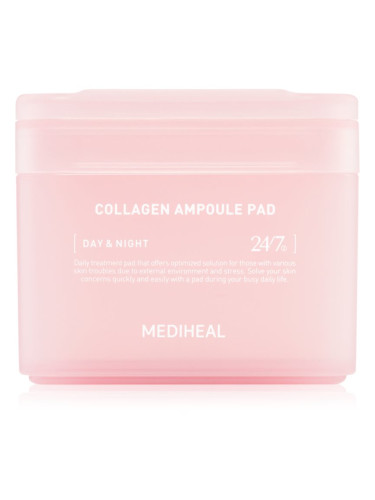 MEDIHEAL Collagen Ampoule Pad тонизиращи възглавнички за хидратиране и изпъване на кожата 100 бр.