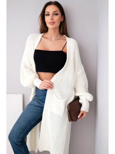 Kesi Włoski Sweater long cardigan ecru
