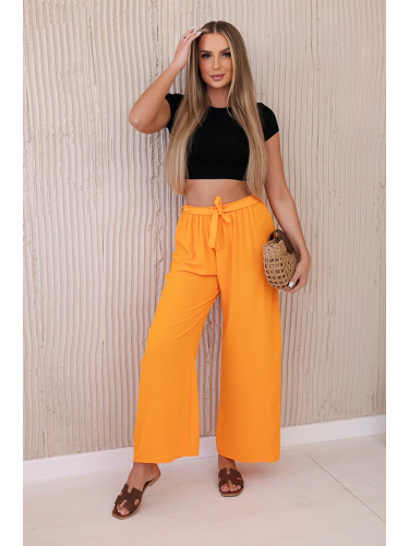 Kesi Włoski Trousers with a wide waistband dark orange