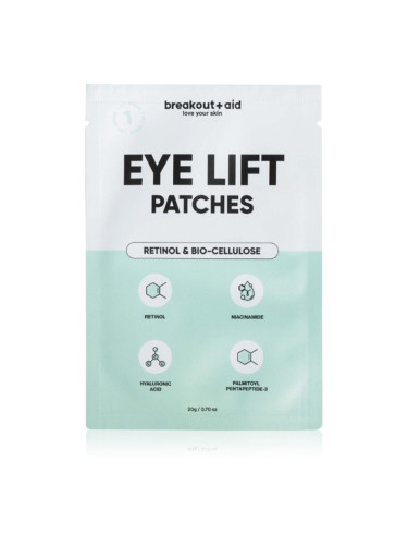breakout + aid Eye Lift Patches лепенки против бръчки за под очите с ретинол 1 бр.