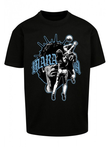 Мъжка тениска в черен цвят Божиите ръце Mister Tee Maradona
