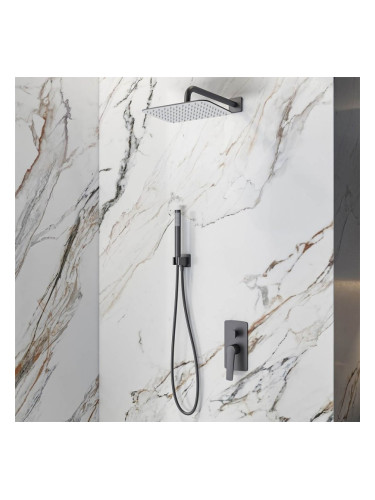 Комплект вграден смесител за стена SO05022 Gun Metal LEA