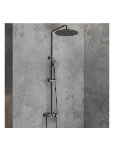 Стационарна смесителна батерия за вана с чучур SO073A Gun Metal LEA