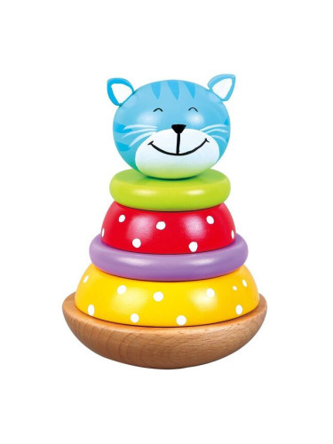 Дървена низанка Tini Toys - Котето Мики