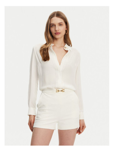 Elisabetta Franchi Риза ca05451e2-360 Бял Regular Fit