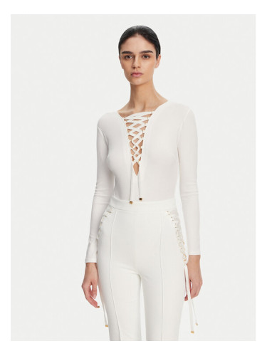 Elisabetta Franchi Боди BO-019-51E2-V350 Бял Slim Fit