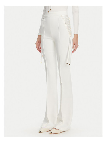 Elisabetta Franchi Текстилни панталони PA-083-51E2 Бял Regular Fit