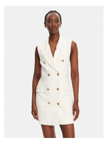 Elisabetta Franchi Рокля тип риза AB85352E2 360 Бял Regular Fit