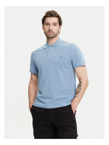 Moose Knuckles Тениска с яка и копчета Everett M34MT712 Син Slim Fit