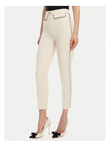 Elisabetta Franchi Текстилни панталони PA-T71-51E2-V360 Екрю Regular Fit