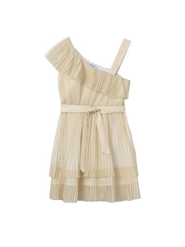 Mayoral Елегантна рокля 6977 Бежов Regular Fit