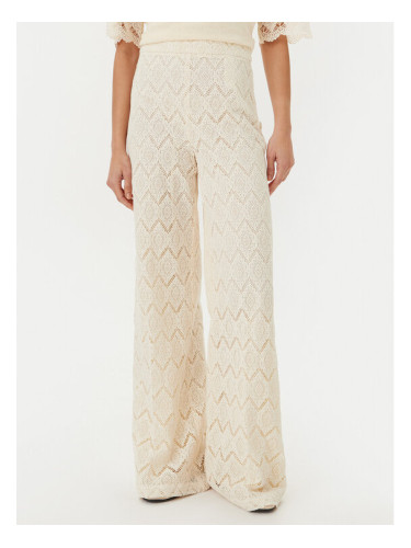 TWINSET Текстилни панталони 251TP2409 Бежов Wide Leg