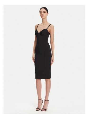 Elisabetta Franchi Коктейлна рокля AB-702-51E2 Черен Regular Fit