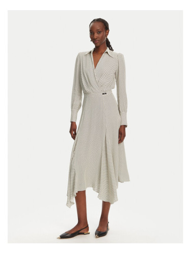 Elisabetta Franchi Рокля тип риза AB86552E2 E84 Екрю Regular Fit