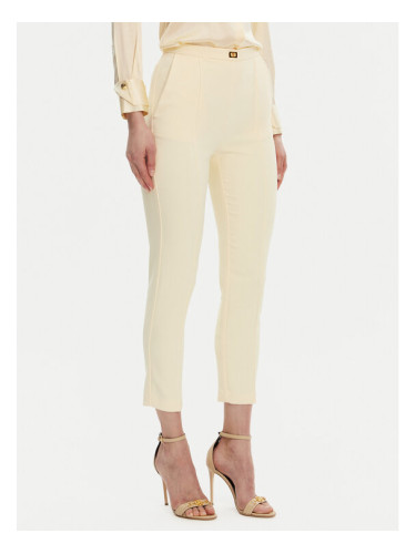 Elisabetta Franchi Текстилни панталони PA-076-51E2 Жълт Regular Fit