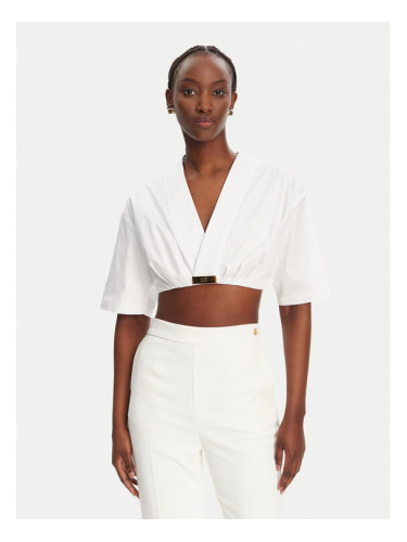 Elisabetta Franchi Блуза CA12452E2 100 Бял Regular Fit