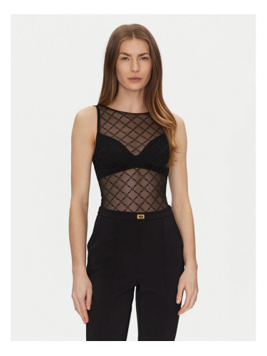 Elisabetta Franchi Боди BO-020-51E2-V150 Черен Slim Fit