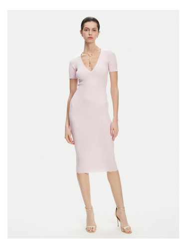 Elisabetta Franchi Плетена рокля AM-53S-51E2 Розов Slim Fit