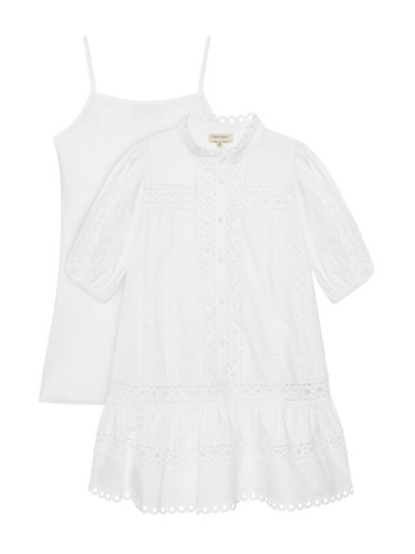 TWINSET Лятна рокля 251GJ2410 Бял Regular Fit