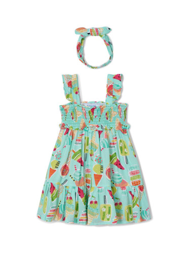 Mayoral Лятна рокля 3939 Зелен Regular Fit