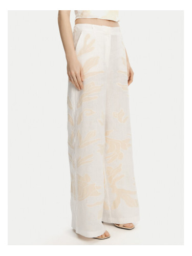 Marella Текстилни панталони Kadiak 2513131212 Бял Wide Leg
