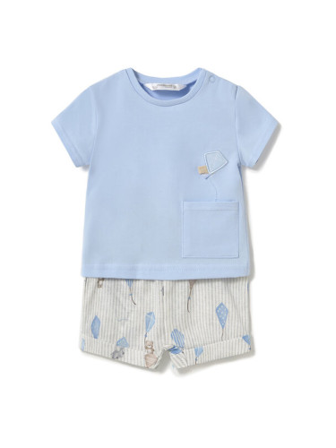 Mayoral Комплект тишърт и панталонки 1202 Светлосиньо Regular Fit