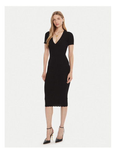 Elisabetta Franchi Плетена рокля AM-53S-51E2 Черен Slim Fit
