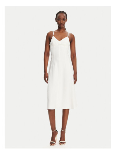 Elisabetta Franchi Коктейлна рокля AB74852E2 360 Бял Regular Fit