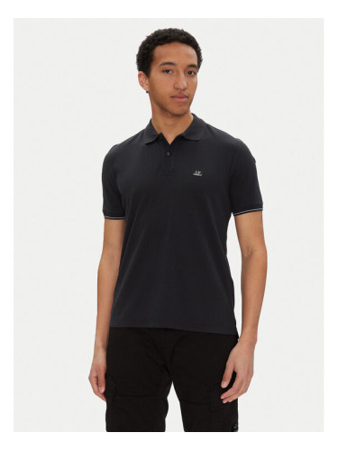 C.P. Company Тениска с яка и копчета 18CMPL130A006263G Черен Regular Fit
