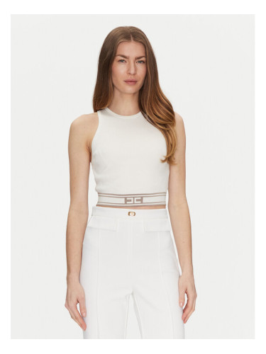 Elisabetta Franchi топ TK-39S-51E2 Бял Slim Fit