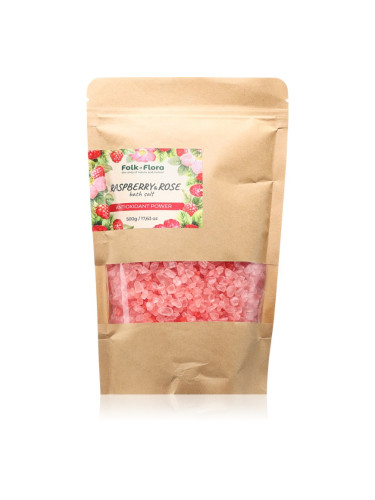 Folk & Flora Raspberry & Rose соли за вана 500 гр.