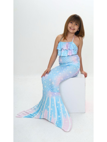 Детски бански тип русалка в светлосиньо, розово и лилаво 432311