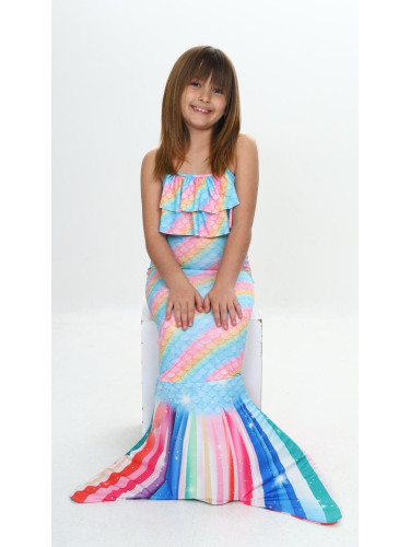 Детски бански тип русалка в цветовете на дъгата 432312