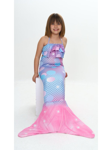 Детски бански тип русалка в розово и светлосиньо 432316