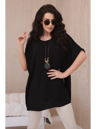 Kesi Włoski Oversized blouse with pendant black