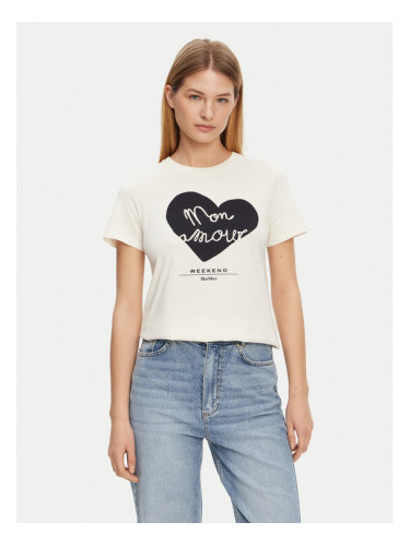 Weekend Max Mara Тишърт Vello 2515971051 Екрю Regular Fit
