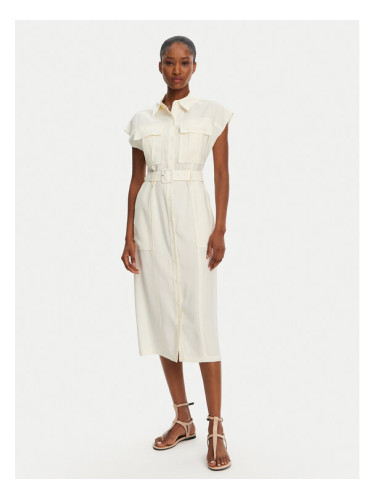 Patrizia Pepe Рокля тип риза 2A2870/A573-W146 Екрю Regular Fit