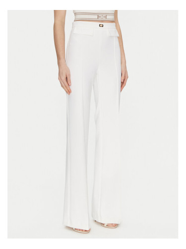 Elisabetta Franchi Текстилни панталони PA-078-51E2-V300 Бял Regular Fit