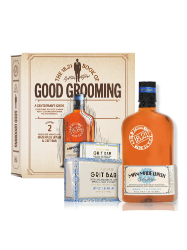 Комплект за мъже 18.21 MANMADE Book of Good Grooming Gift Set (Wash+Grit Bar Absolute Mahogany)