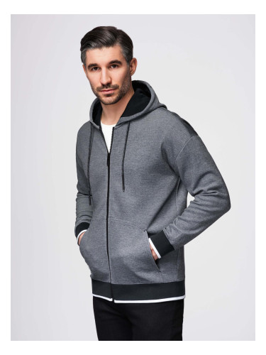 Ombre Men's softly structured hooded sweatshirt - black