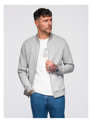Ombre Men's pique knit bomber jacket - gray