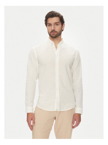 Lindbergh Риза 30-203344B Бял Relaxed Fit