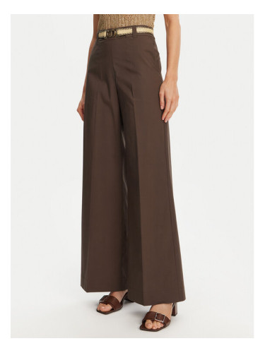 TWINSET Панталони тип палацо 251TT2105 Кафяв Wide Leg