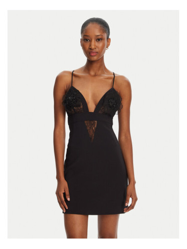 Elisabetta Franchi Коктейлна рокля AB72952E2-V460 Черен Slim Fit