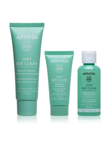 Apivita Just Bee Clear Routine Mini Set комплект против акне