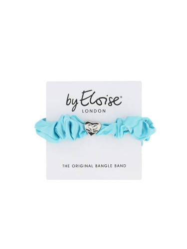 By Eloise London Silk Scrunchie Silver Heart Ластик за коса за жени 1 бр Нюанс Turquoise