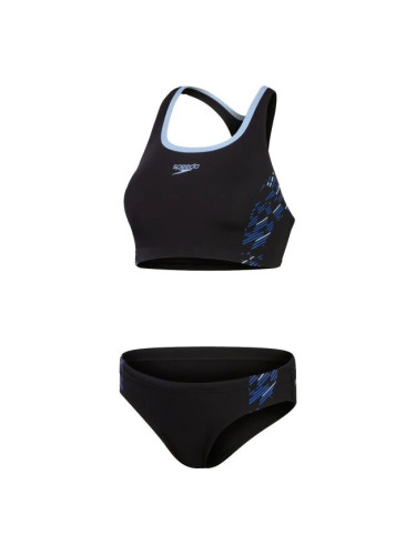 Speedo PLACEMENT 2 PIECE Дамски бански костюм от две части, черно, размер