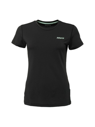 Fitforce KAISA Дамска фитнес тениска, черно, размер